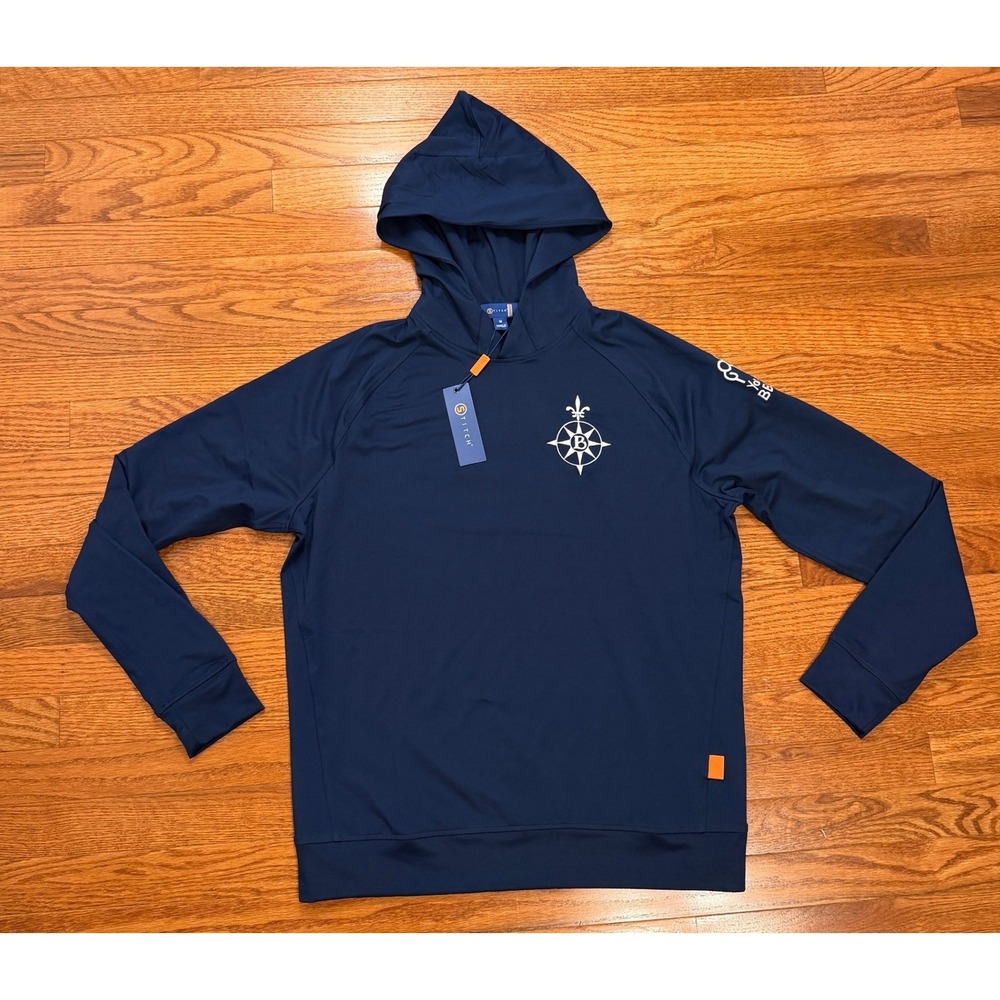 Bayonne Golf Club Stitch Spectre Hoodie Men Medium Navy Performance Pullover